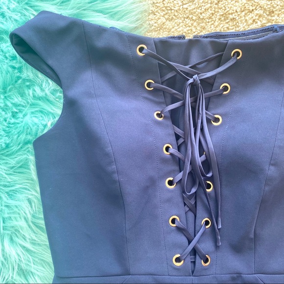 🦋NWT! Neiman Marcus Navy Blue Dress SZ 8 No where to wear - Picture 10 of 16